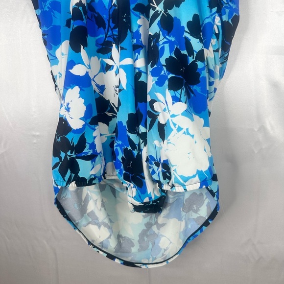 Simply Swim Tummy Control Blue Floral Swimsuit Size 3X - Picture 8 of 12
